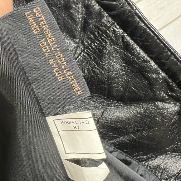 Vintage Charles Klein Black Leather Trench Coat Women’s Medium Long Jacket - Picture 8 of 12